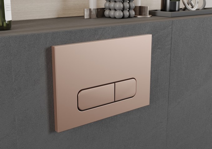 Botões de descarga ouro rosa