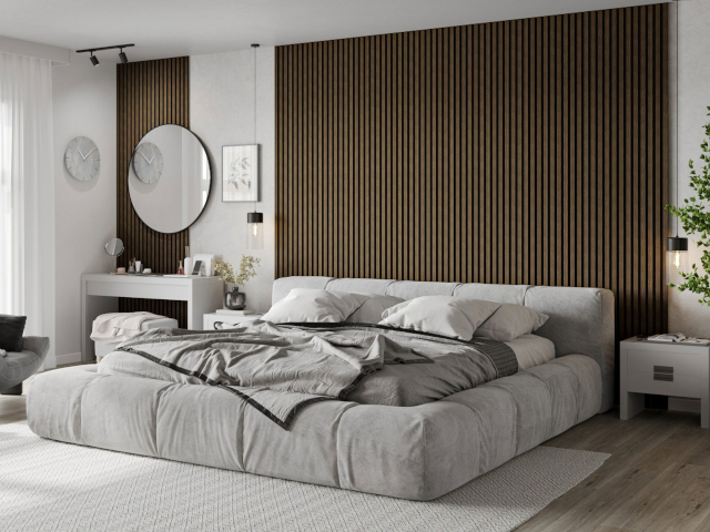 Quarto com lâmelas de noz Mexen