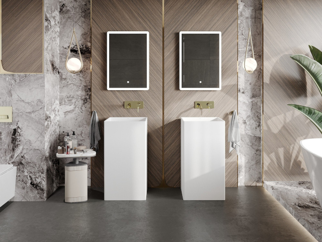 Azulejos semelhantes a pedra Mexen na casa de banho