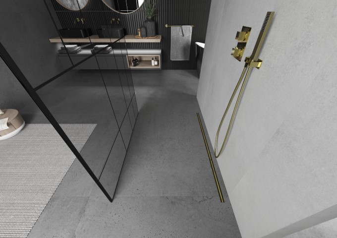 paredes de duche douradas