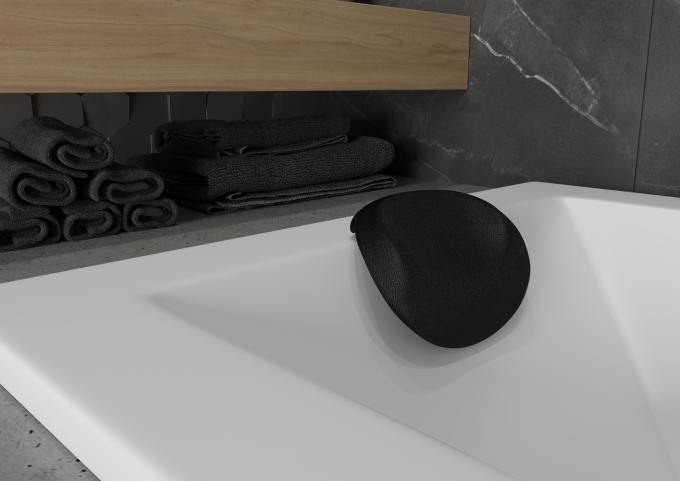 Encostos para banheiras pretos