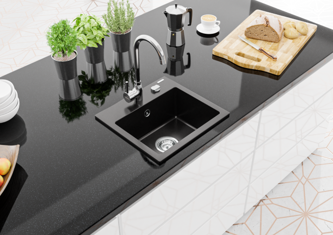 Distribuidores de cozinha pretos