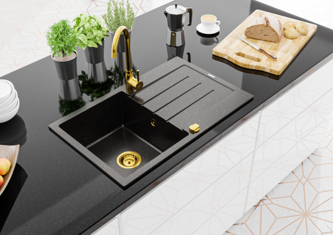 Lava-louças de granito de uma câmara