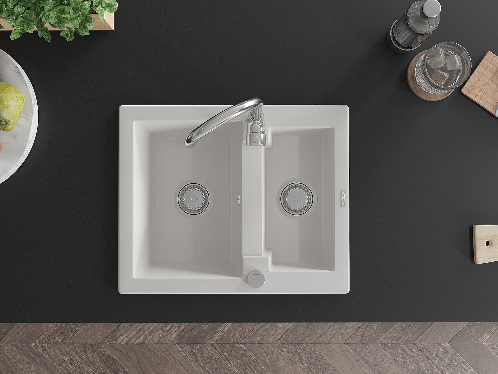 Lavatório 1,5 cubas Mexen