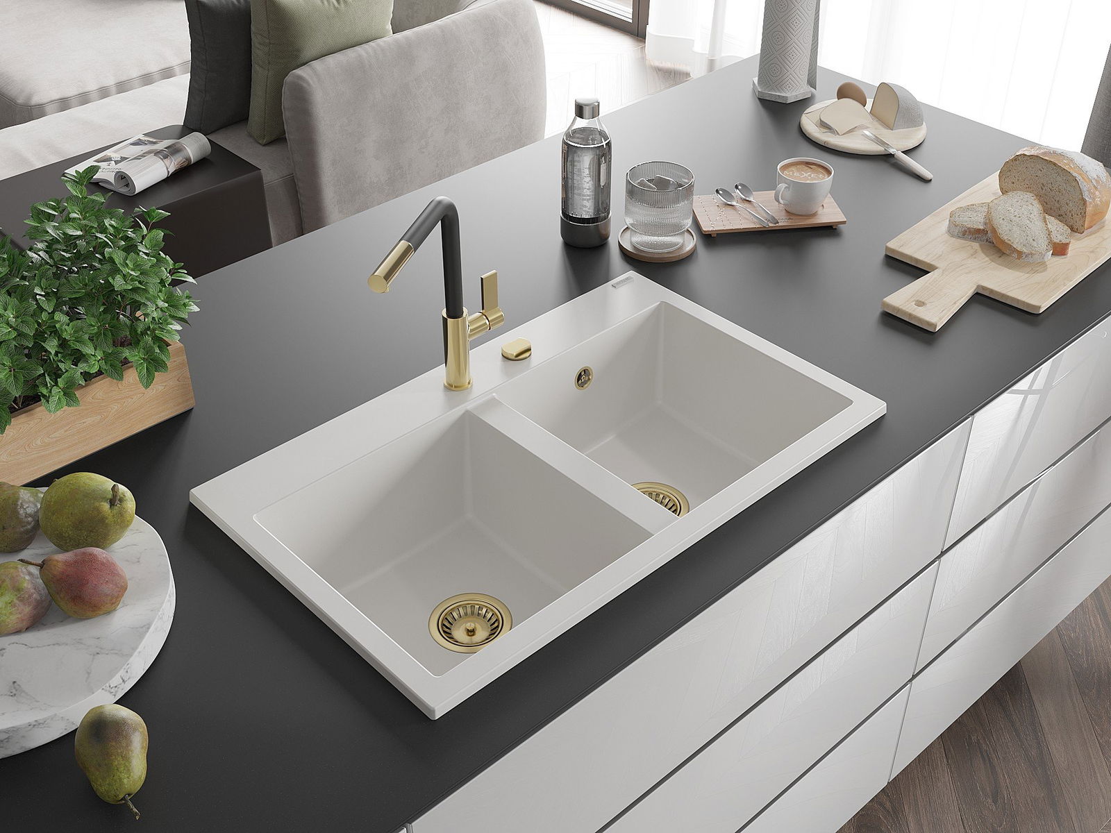 Lava-loiça com duas bacias