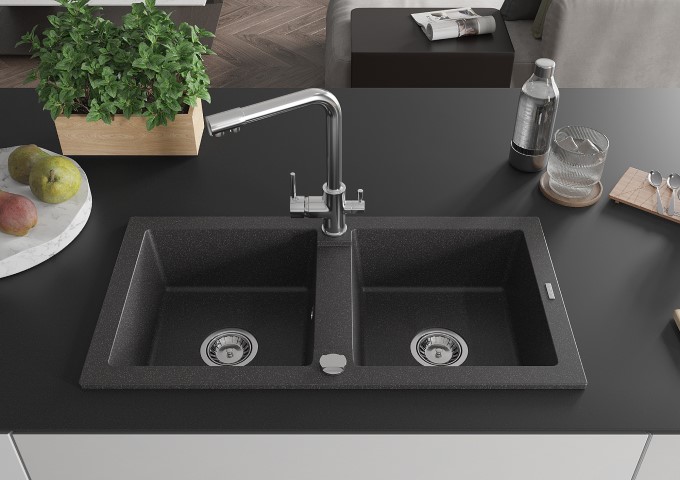 Torneiras de cozinha branco/cromado