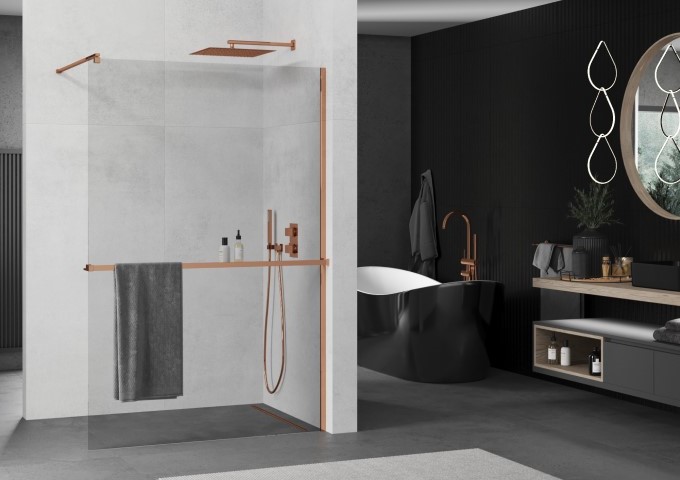 braço de duche ouro rosa