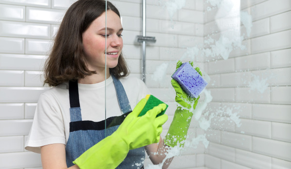 Como limpar a divisória do duche?