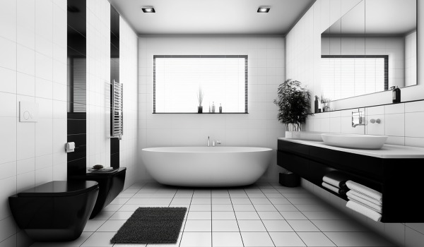 Casa de banho moderna em preto e branco — como criar um interior intemporal?