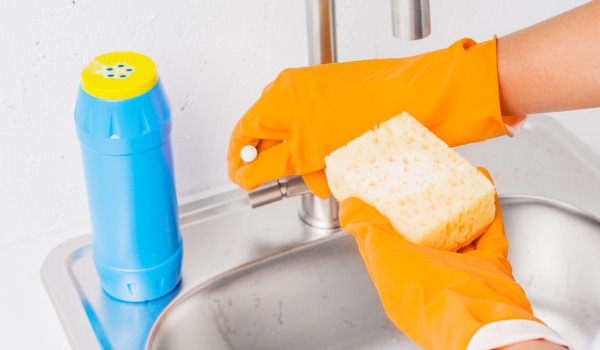 Com que deve limpar uma tampa na pia?