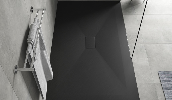 Base de chuveiro com estrutura de pedra