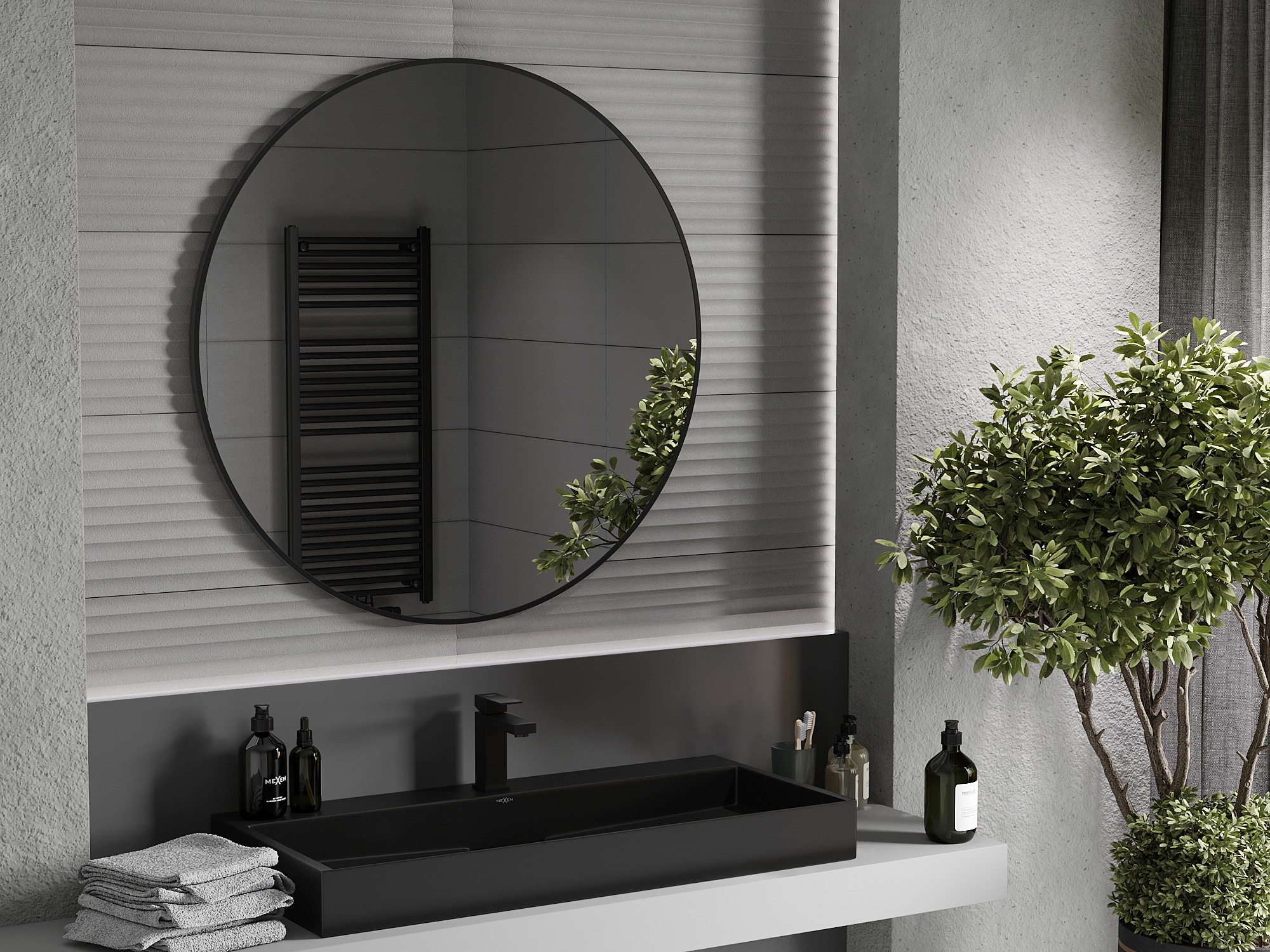 Casa de banho escura em estilo industrial