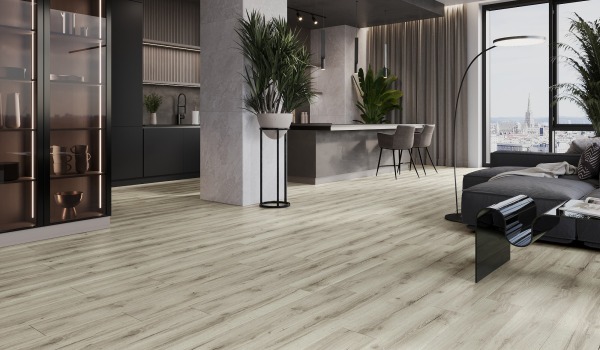 Painéis de vinil de luxo na cozinha e na sala de estar